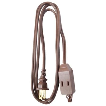 Virtual SPT-2 Extension Cord, 16 AWG, Indoor, 16/2, 1 Outlets, Brown, Vinyl, 6 ft VI567366